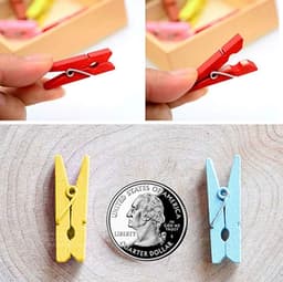 50 Mini Houten Knijpers met Jute Touw - Kleine Klemmetjes voor Foto's, Knutselen en Decoratie — thumbnail 3
