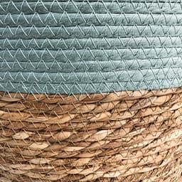 Lavandoux - Wasmand - Zeegras - Naturel en Blauw - L: Ø45 x H52 cm — thumbnail 5