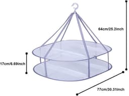 Hangdroger voor truien en delicate kleding - Opvouwbaar en plat te drogen - Mesh kledinghanger - Dubbellaags design - Zwemkleding droogrek — thumbnail 5