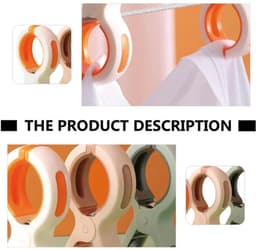 Set van 6 winddichte kledingclips - Klem - Plastic clips - Handdoekclips - Voor wassen en drogen - Plastic - Wit/Roze/Groen — thumbnail 3