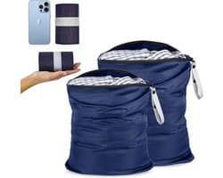 Waszakken Set van 2 - Waterdichte Reiswaszakken in 45 x 60 cm en 35 x 55 cm met Ritssluiting - Ideaal voor op Reis