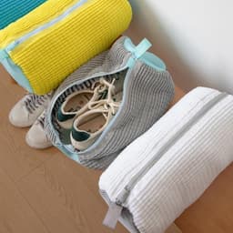 Waszak voor schoenen en sneakers met ritssluiting - Herbruikbare waszak voor gymschoenen en tennisschoenen - Grijs, ideaal voor het wassen van schoenen — thumbnail 5