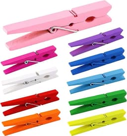 Tolvia Wasknijpers Hout 50 Stuks - Gekleurd (10 Kleuren) - Sterke Knijpers voor Was, Foto’s & Decoratie - Duurzaam & Multifunctioneel — thumbnail 1