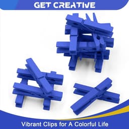 Houten Wasknijpers - Kleding Spelden - Buiten Droge Kleding - Duurzaam Natuurlijk Materiaal - 100 Stuks 9cm - Marineblauw — thumbnail 2