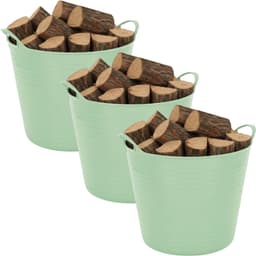 Excellent houseware Flexibele kuip / emmer - 3x - mint groen - 27 liter - kunststof - 42 x 35 cm — thumbnail 1