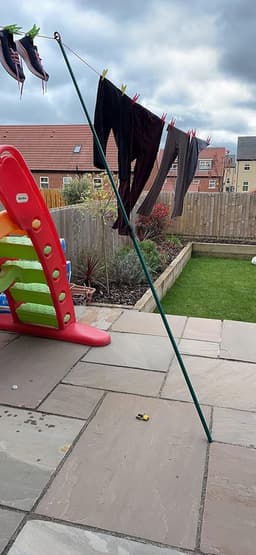 Waslijn Steunpaal - Kledingsteun Uitschuifbaar - Buiten Was Drogen - Verstelbaar Twist Lock - 1.5m tot 2.2m - Groen Zwart — thumbnail 1