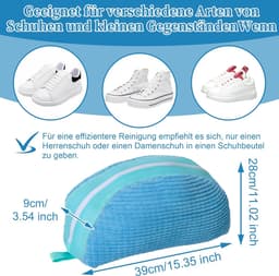 Famanu – Schoenwaszakken - waszak - waszak - sneakers - herbruikbare schoenentas - sneakers - waszak met antislip ritssluiting - voor alle soorten schoenen - sector-blauw — thumbnail 2