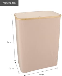 Imperatoris - Wasmand 3 Vakken - Wasmand - Wassorteerder - Wasmanden - Met Uitneembare Waszakken - Laundry Basket - 160L - Beige — thumbnail 4