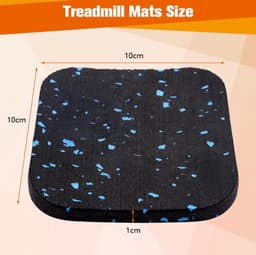 Schokabsorberende pads - 4 Stuks - Wasmachine trillingsdemper - Rubber + EPDM - Geluidsisolerende mat voor wasmachine - Geluidsisolatiemat - Antislip - Beschermende loopbandmat - Voor wasmachines en fitnessapparatuur - 10x10x1cm - Zwart/Blauw — thumbnail 5