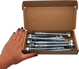 Keilankers 10 Stuks - Metalen Pluggen - Beton Verankeren - Gegalvaniseerd Staal - M12 x 160 mm — thumbnail 4