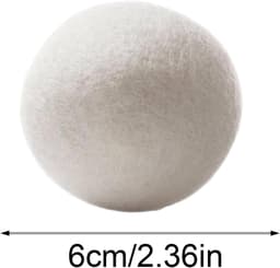 6 stuks - Wollen droogballen - 6cm - Wasdroger ballen - Droogballen - Wasbollen - Wasballen - herbruikbare - verkort de droogtijd - verminderen statische elektriciteit - voor thuis en in hotels - voor kleding, beddengoed en handdoeken - wit — thumbnail 5