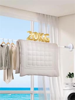 Intrekbare Waslijn - Wastouw Drooglijn - Compact Drogen - Zuignap Bevestiging - 5 Meter - Zwart — thumbnail 5