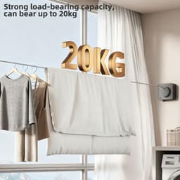 Uitschuifbare waslijn RVS tot 4,8 meter met 20 kg draagkracht — thumbnail 4