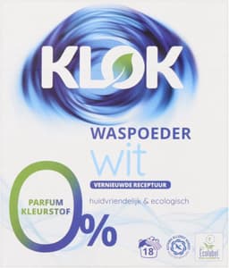 Klok Waspoeder Eco Wit 18 Wasbeurten - 4 x 1,17 kg - Voordeelverpakking — thumbnail 1