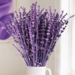 Gedroogde lavendelbloesembundel, geconserveerde lavendeltakken, boeket, bloemsieraad voor bruiloftstafel, woondecoratie, doe-het-zelf knutselwerk, droogplant — thumbnail 1