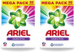 2 x Ariel Color & Style - Waspoeder - Gekleurde Was - 50 Wasbeurten - Voordeelverpakking - 2 stuks — thumbnail 1