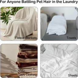 Haarvanger voor de wasmachine, 12 stuks herbruikbare wasballen tegen dierenharen en pluis, elastische wasballetjes voor honden- en kattenharen, blauw wit — thumbnail 3