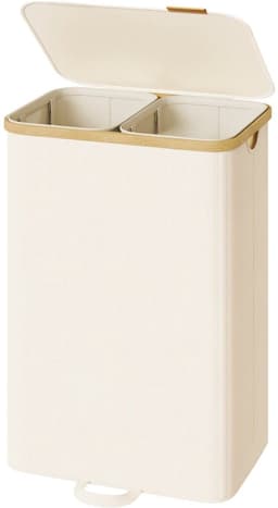 Klarven® Wasmand Creme - Wasmand met Deksel - Wasmanden - Laundry Basket - Uitneembare Waszak, 150 Liter Inhoud — thumbnail 1