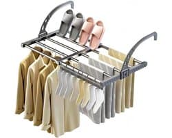 ZRNS® Droogrek Deur - Wasrek Hangend Trapgat - Wasdroger Balkon en Radiator - Uitschuifbaar