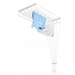 Sepio - wasdroogrek - Plafondwasdroger met 6 stangen, 140 cm, droogoppervlak 8,4 m - wit — thumbnail 1