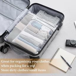 Waszakset van 20 stuks met ritssluiting in 5 maten voor delicate was, ondergoed, sokken en truien, ideaal voor reizen en fijnwas. — thumbnail 3