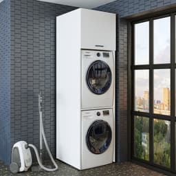 Roomart DUO-II Wasmachine Ombouwkast 67x176 cm - voor 2 Apparaten boven elkaar - Wit — thumbnail 3