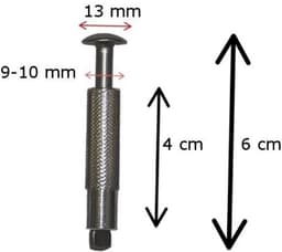 Uittrekbare Ankerschroeven voor Zwembadzeilen - 10 mm - 6 cm - Roestvrij Aluminium en Staal - Voor Zwembadafdekkingen — thumbnail 4