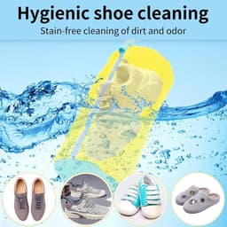 Waszak voor schoenen - 360° schoenreiniger met YKK-rits - herbruikbare waszak voor sneakers, beschermt tegen vervorming en slijtage - 2 stuks (geel) — thumbnail 4