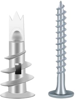 50 stuks Gipskartonpluggen, zelfborende Rigipspluggen, metalen holle muurpluggen, pluggen met schroeven, voor bevestiging in steen, bakstenen, beton, gipsplaten en meer — thumbnail 1