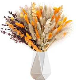 105 stuks herfstdecoratie herfstdecoraties - pluizige gedroogde bloem boeket tafel boho natuurlijke bloemen gedroogde konijnenstaarten voor Thanksgiving & bruiloft arrangement — thumbnail 1