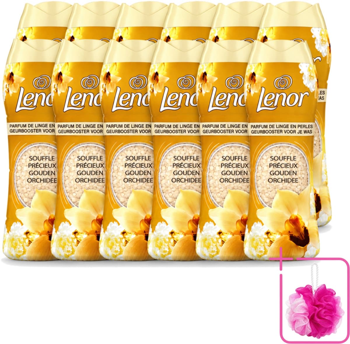 12 x Lenor - Geurbooster - Gouden Orchidee - 22 Wasbeurten - Bulkverpakking - Geurbooster was - Douchemop - Geur in was — afbeelding 1