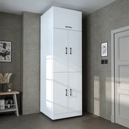 Roomart DORA-II Wasmachine Ombouwkast 70x230 cm met Opzetkast - Wit — thumbnail 2