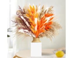 Gedroogde pampasbloemen, decoratie, pluizige, gedroogde bloemen, plant voor rustiek, boho, tafel, huis, woonkamer, bruiloft, herfstdecoratie
