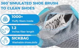Waszakken, wasmachine, herbruikbaar, met ritssluiting, pluche tas, multifunctionele bescherming, voor sportschoenen, tennisschoenen, blauw, grijs, 39x19x19 XXL, Schoenwaszak met — thumbnail 5