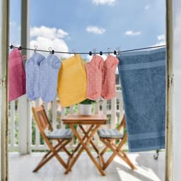 waslijn uittrekbaar, 7,85 m, oprolbare drooglijn, camping, reis, balkon, badkamer, wasdraad kunststof, zwart — thumbnail 4