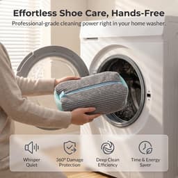 Schoenzak voor Wassen met Rits - Waszak voor Sneakers en Tennisschoenen, Multi Bescherming Grijs, 2 Stuks — thumbnail 3