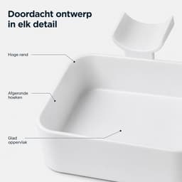 VHV Opvangbak voor Wasmachinefilter - Lekbak voor Pompfilter - Wateropvangbak voor Restwater - Compact 16,2 x 16,2 x 4,3 cm - Voor Veel Voorladers - Wit — thumbnail 4