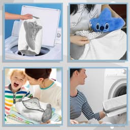 Waszak voor schoenen - set van 2 waszakken voor in de wasmachine met rits, chenille waszakken voor delicate schoenen en kleding — thumbnail 3