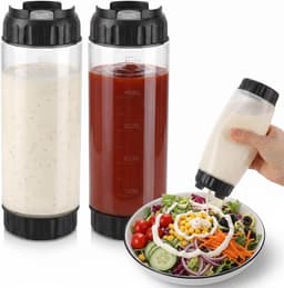 Omgekeerde Knijpflessen - Voedselveilig Plastic - Grote Capaciteit - Zelfsluitende Klep - Voor Keuken en Restaurant — thumbnail 1