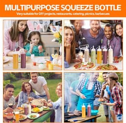 Knijpflessen Set - Kunststof - 250 ml - Lekvrij - Voor Keuken en Creatief Gebruik — thumbnail 4