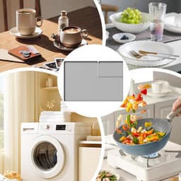 Drogerafdekking Antislip - Wasdroger Mat - Apparaten Beschermen - Hittebestendig Siliconen - 46 x 66 cm - Grijs — thumbnail 3