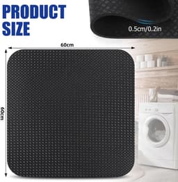 Wasmat – 60x60 cm – Antivibratie – PU – Dubbelzijdig Antislip – Geluiddempend – Voor Wasmachine & Droger — thumbnail 5