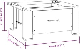Wasmachineverhoger - Verhoger met lade - Wasmachine op hoogte - Stabiele constructie - 67 x 60 x 11 cm - Wit — thumbnail 3