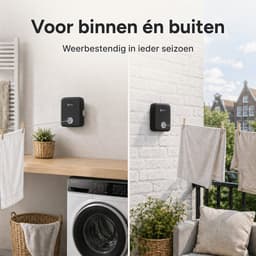 Waslijn Uittrekbaar tot 4,3 m – Waslijndraad met Stalen Kern – Roldrooglijn – Voor Binnen & Buiten – Lijmen of Boren – Zwart — thumbnail 3