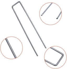 Grondankers 100 stuks - Metalen bevestigingsankers - 15 cm x 3 cm - Stalen grondankers - Voor kunstgras/onweeddoek - Zilver — thumbnail 2