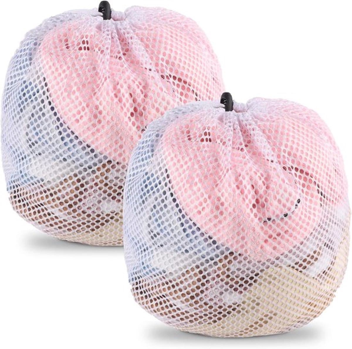 Thijox - 2 Stuks Wasnetten voor Wasmachine 30 x 40 cm - Herbruikbare Grof Mesh Waszakken met Trekkoord voor Blouse Babykleding Beha Ondergoed Sokken - — afbeelding 1