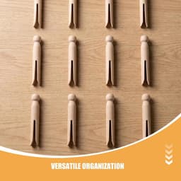 Houten Wasknijpers - Knutselklemmen - Decoreren en Knutselen - Natuurlijk Hout Zonder Veer - 12 Stuks - Lichtbruin — thumbnail 4