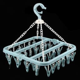 Washanger Winddicht - Opvouwbaar Droogrek - 32 Clips met Antisliptanden - Lichtgewicht Hanger - Geschikt voor Camping - Ruimtebesparend Ontwerp - Waslijn — thumbnail 4