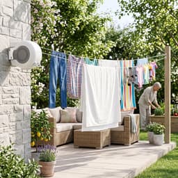 SnelShoppen - Dry Clothesline - Ruimtebesparende Waslijn ABS Duurzaam voor Thuis - 26 Meter Droogruimte - Uitbreidbare Buitenwaslijn - Ideaal voor Tui — thumbnail 5