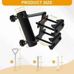 Vlaggenstokhouder ⌀3cm - carbon staal - wandmontage - ideaal voor balkon en truck - ShopVlot — thumbnail 5